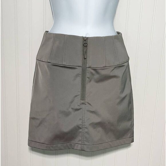 Zara Water Repellent Mini Skirt Zip Up Back Water Resistant Gray XS Extra Small - Picture 5 of 11